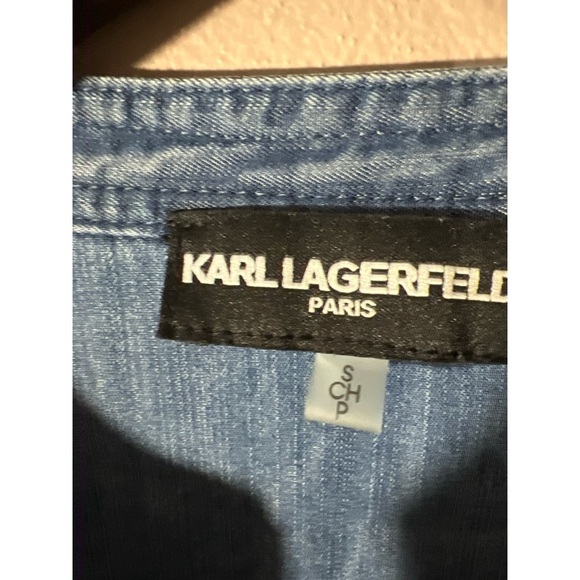 Karl lagerfield Blue Denim Button-Up Shirt - Picture 2 of 3